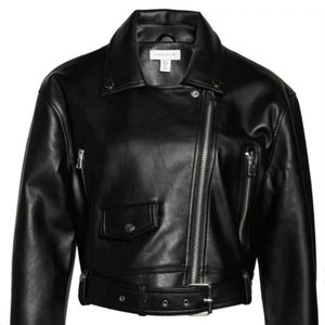 TopshopOversize Faux Leather Biker Jacket